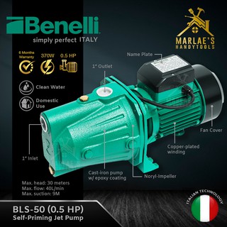 Benelli Self Priming Water Jet Pump Booster 0.5HP BLS 50