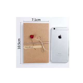 Retro Simple Artificial Flower Greeting Card Blessing Card Creative Kraft Paper Love Letter Postcard Wishing Cards For Father's Day Mothers Day Birthday (9)