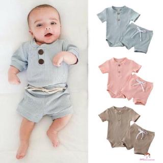 ❤XZQ-Baby Set Newborn Kid Baby Boy Girl Clothes Knotted