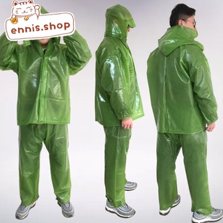 Green raincoat suit Kapote makapal