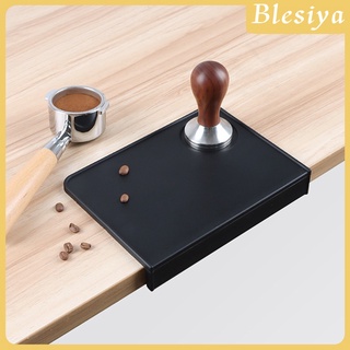 [BLESIYA] Silicone Coffee Tamper Mat Odorless Corner Tamping Pad Black Home Kitchen