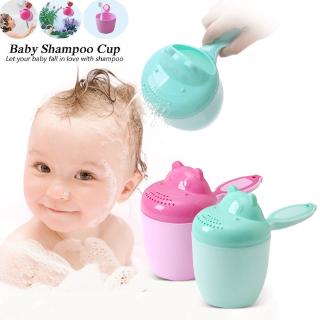 Cartoon Lovely Bear Modeling Baby Bathing Shampoo Cup Water Spoon Bath Tools