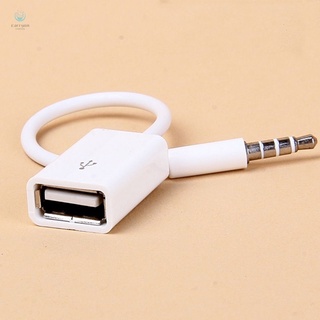 Cars 3.5mm Male AUX Audio Plug Jack To USB 2.0 Female Converter Cord Cable Car MP3