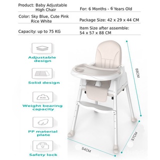 【COD】Baby High Chair Feeding Chair With Compartment Booster Toddler High ， （1-10 Year Old） CykI (3)