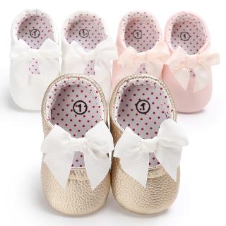 Newborn Baby Prewalker Soft Bottom Anti-slip Shoes Footwear Classic Princess Girl Crib bow Shoes