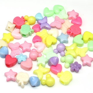 50pcs/lot Acrylic Beads Candy Color Animal butterfly Candy Spacer Beads for Diy Jewelry Making