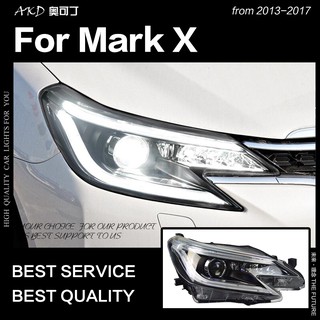 AKD Car Styling for Toyota Mark X Headlights 2013-2017 New Reiz LED Headlight LED DRL Hid Bi Xenon H (2)