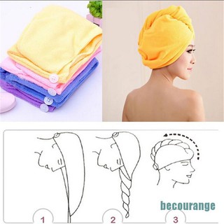 ▽[becourange]Microfiber Hair Wrap Towel Drying Bath Spa Head Cap Turban Twist Dry Shower Hot