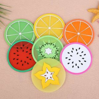 SJW 1pcs Hot Coaster Fruit Shape Silicone Cup Pad Slip Insulation Pad Cup Mat Pad Hot Drink Holders