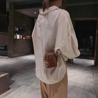 ✨ready stock✨Fashion Women Retro Stone Small Bucket Bag Chains Crossbody Bag Shoulder Bag (5)