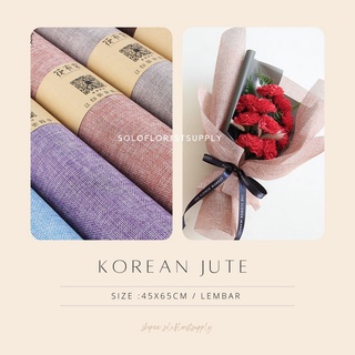 Flower Wrapping Paper JUTE Korea / BURLAP Sack / Mesh Roll / Paper Bouquet Flower Florist BURLAP IMPORT Flower Fabric COLORED JUTE KOREAN BURLAP CRAFT Fabric