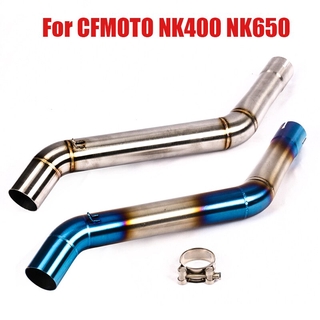 For CFMOTO NK400 NK650 Exhaust System Link Pipe Modified Connect Middle Tube Stainless Steel Slip On Motorcycle 51mm