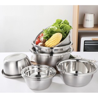 32cm Mixing Bowl Baking Bowl Baking Basin Stainless Steel Makapal Kitchen Cylinder High Quality COD