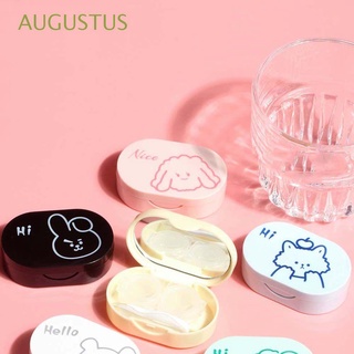 AUGUSTUS Sealed Contact Lens Container Cute Lenses Box Contact Lens Case Mini Transparent Rectangle Bear High Quality Press Storage Eye Care/Multicolor