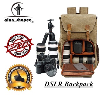 Large Backpack SLR Camera Bag Waterproof Canvas 15 inch Laptop Photo Bag 7VG9