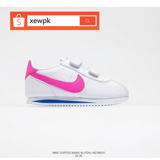 100% Original Nike Cortez BASIC SL(TDV) Velcro Jogging Shoes For Girls Kids