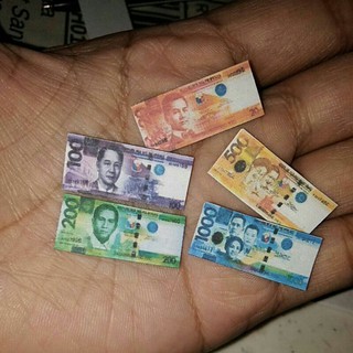 10pcs Miniature Peso Money and Dollar Money (For Dolls Pocket Money)