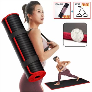 ✔COD 10mm ultra-thick high-density anti-scorching exercise yoga mat, non-slip yoga mat