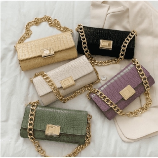 Handbags new spring and summer 2020 fashion wild crocodile pattern retro shoulder messenger bag (1)