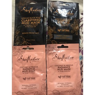 Shea Moisture African Black Soap Clarifying / Coconut & Hibiscus Radiance Mud Mask