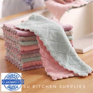 UKJS ☑️Thickened Kitchen Cleaning Dishwashing Dishcloth Double-Sided Rag Oil-Free Absorbent Rag
