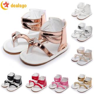 Infant Baby Girls Beach Leather Rubber Sole Summer Sandals First Walkers Shoes