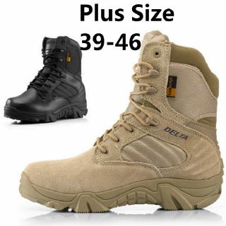 Delta Military Tactical Boots Leather Desert Outdoor Combat Army Boots Hiking Shoes Travel Botas Men