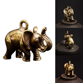 Elephant Statue Ornaments Display Figurine Office Mini Pure Copper Brass Gift Home Decoration