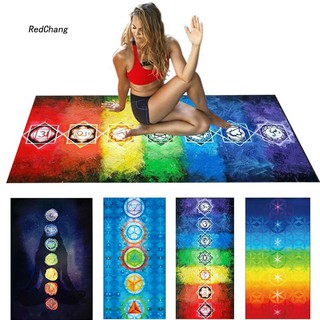 RDCG_Rainbow 7 Chakra Mandala Bohemia Blanket Tapestry Summer Beach Towel Yoga Mat