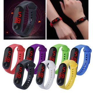 LED Digital Watch Touch Screen Silicone Smart Wristwatch Bracelet Random
