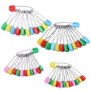 10PCS Colorful Stainless Steel Baby Safety Pins Diaper Nappy Pins Plastic Head Hold Clip Locking Cloth