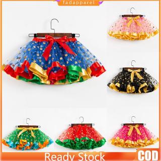 COD Ready Stock Girls Kids Tutu Party Dance Ballet Toddler Baby Costume Dot Print Skirts (1)