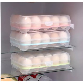 15 Grids Portable Egg Storage Box Egg Fresh Box Refrigerator Tray Container Double Layer