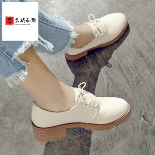 Good quality and many sizes☾Free shipping is of good quality✕2020 spring and autumn new college style soft sister small leather shoes women thick heel lace-up shoes British casual wild women's shoes 715
