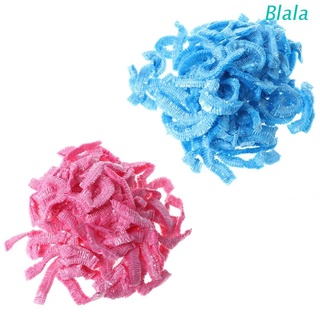 Blala 100 Pcs Clear Disposable Hair Salon Shower Cap Elastic Waterproof Bathing Caps