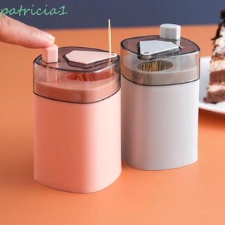 PATRICIA Press Toothpick Holders Auto Toothpick Box Toothpick Storage Bottle Portable Container Kitchen Tool Table Decoration Jar Tooth Care/Multicolor