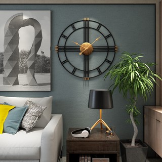 Iron mute clock modern minimalist clock living room wall clock Nordic style