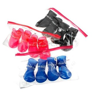 4pcs Puppy Rain Anti-Slip Waterproof Dog Shoes Boot Pet (1)