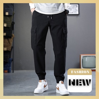 High quality six-pocket overalls jogging pants men's trousers Korean fashion trend casual pants【L-4XL】