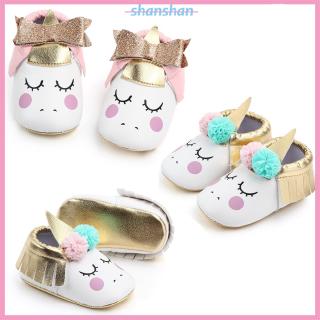 Unisex Cute Unicorn Birthday Shoes Soft Rubber Sole Antiskid for Infant Prewalker Shoes
