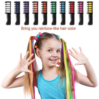 10 Color Temporary Hair Color Chalk Comb Set, Washable Hair Chalk for Girls Kids Party Cosplay DIY