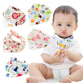 bib baby❀☈Baby Double Layer Cotton Towel Triangular Scarf Kids Bib Toddler Feeding (1)