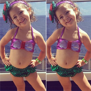 ❀❆✶Baby Girls Kids Mermaid Beach Swimsuit Swimwear Bikini Set
