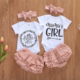 Baby clothingSummer Fashion Toddler Kid Baby Girl Clothes Sets Short Sleeve Letter Romper Tops