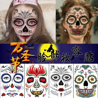 Waterproof Face tattoo Skull Sticker Halloween makeup Temporary Tattoo Stickers