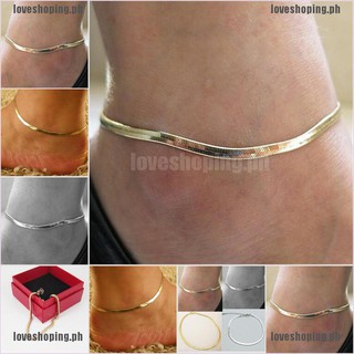 LS 1Pc Silver/Gold Plated Chain Ankle Bracelet Anklet Foot Jewelry Beach Jewelry[PH]