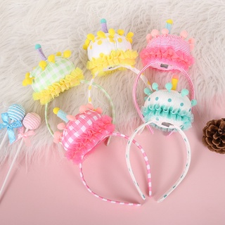 Birthday Cake Candle Headband Design Cute Girl Headdress Happy Birthday Photo Props Party Supplies Children Gifts Party Needs celebrate date of birth