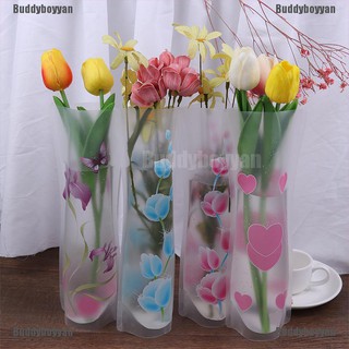 Hot Sale Portable Foldable Vase Office Home Decoration Random PVC Plastic Flower Vase