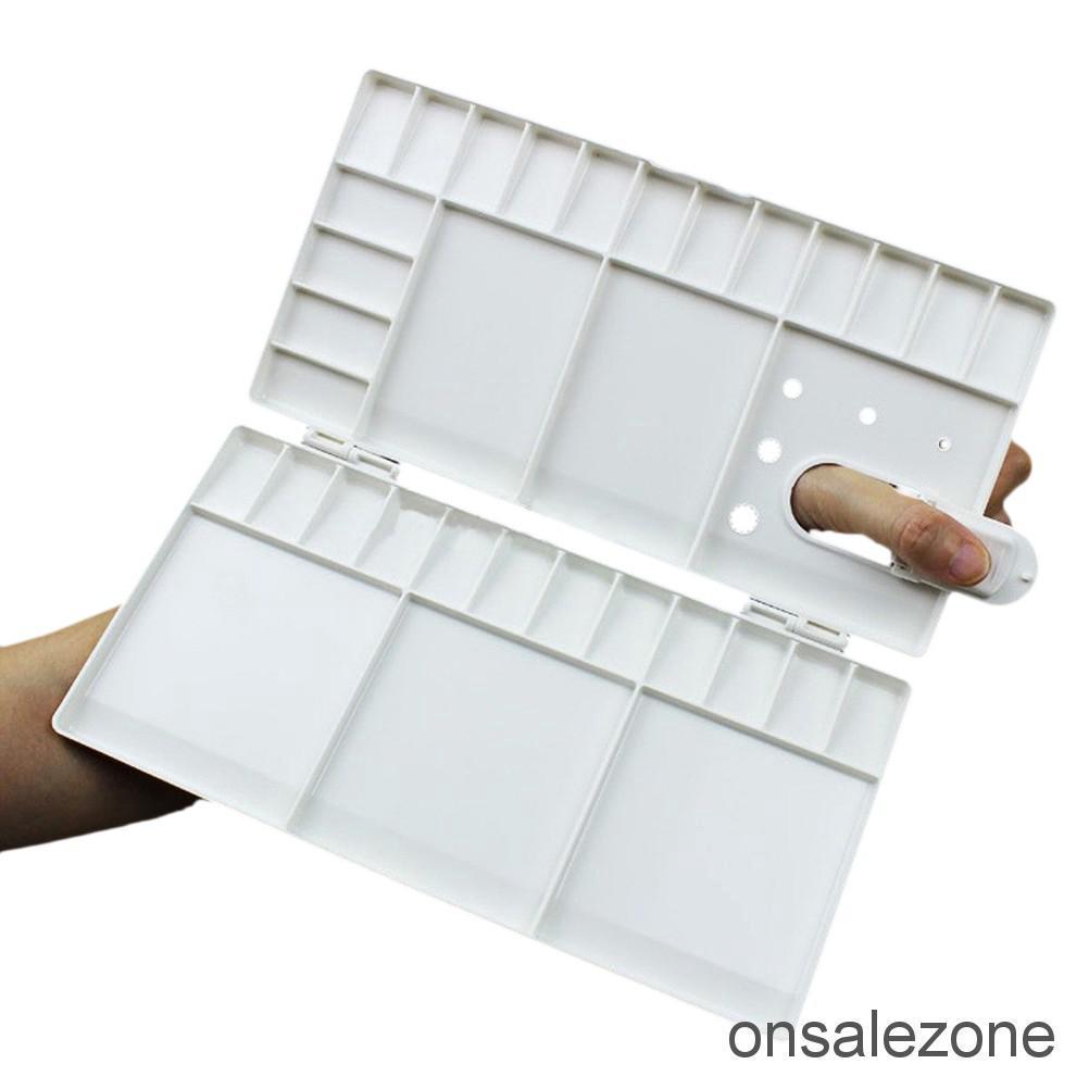 OZPH Art Paint Tray Artist Oil Watercolor Plastic Palette White 33 Grids L Size