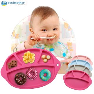 beatmother Kids One Piece Silicone Placemat Plate Dish Food Tray Table Mat for Baby Toddler